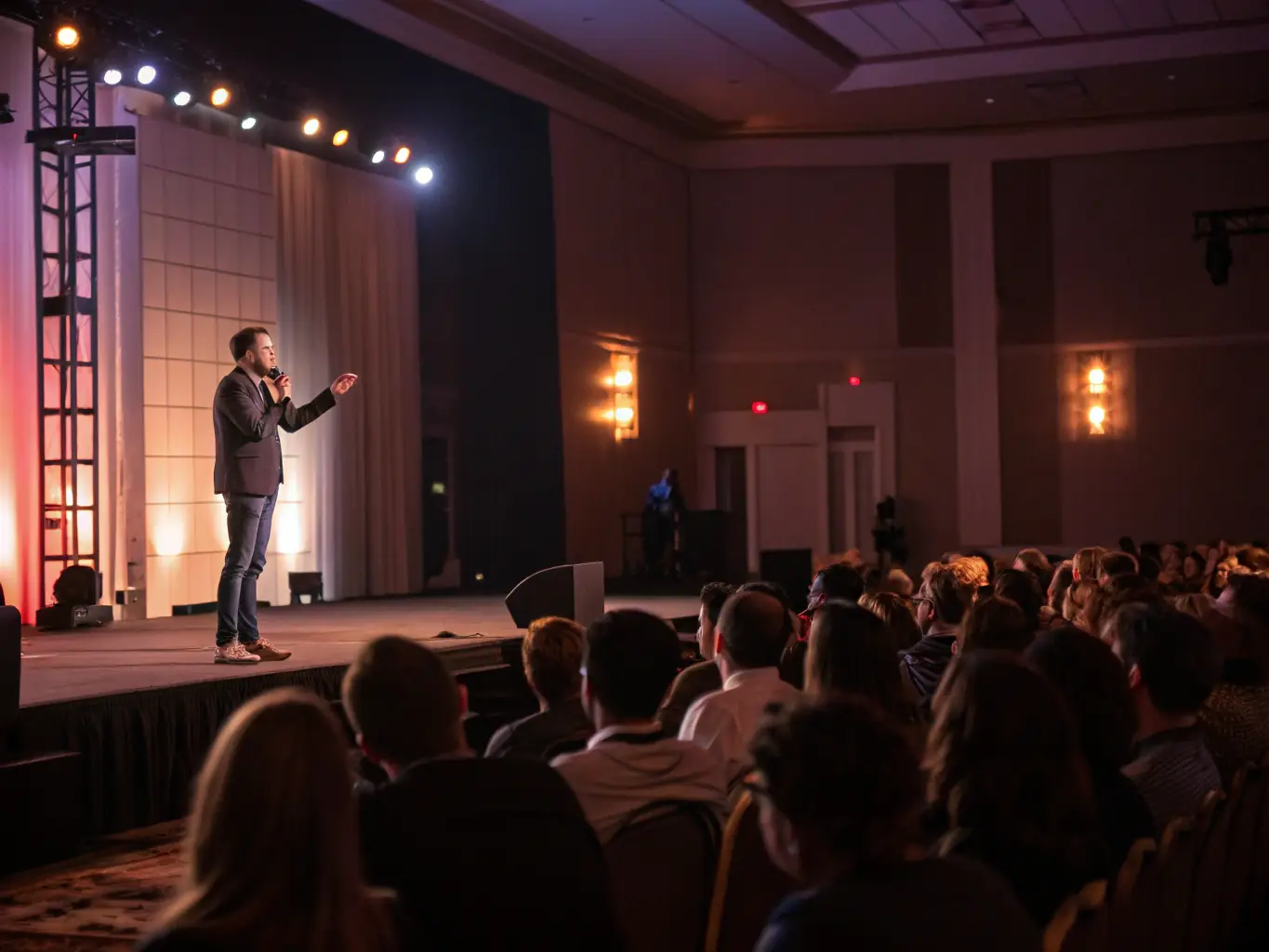 An engaging image of the Durban Tech and Entrepreneurship Conference, highlighting a speaker presenting on stage to an attentive audience.